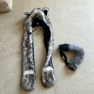 Husky hat and tail costume